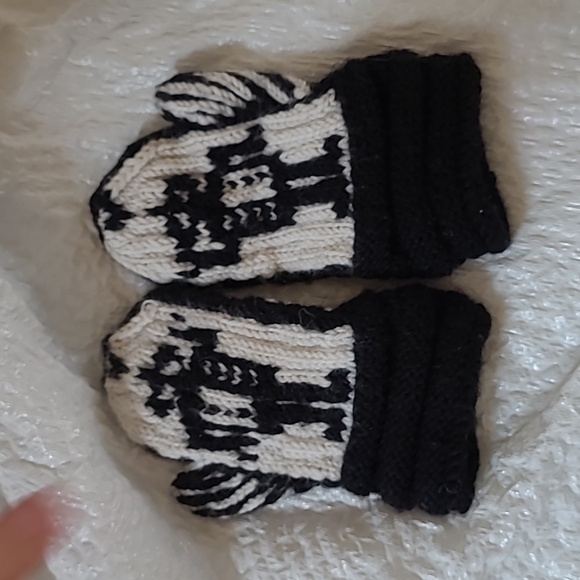 Toddler robot mittens 100% Marino wool handmade - Picture 1 of 3